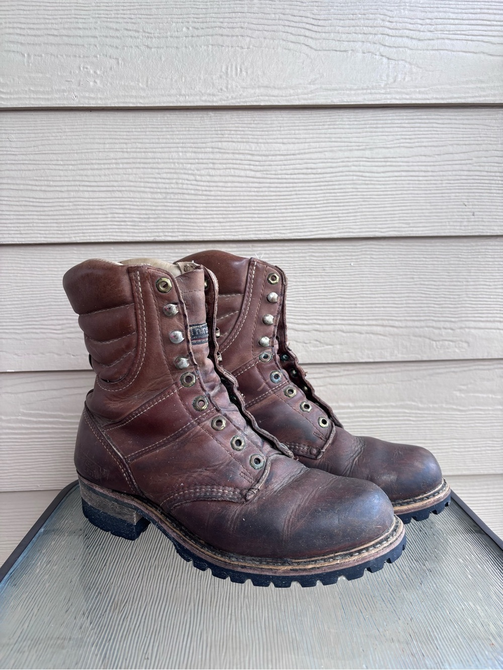 Vintage Men's Brown Leather Thinsulate Work Boots